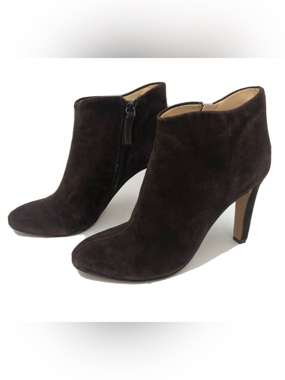 Nine West Dark Brown Suede High Heel Ankle Booties
